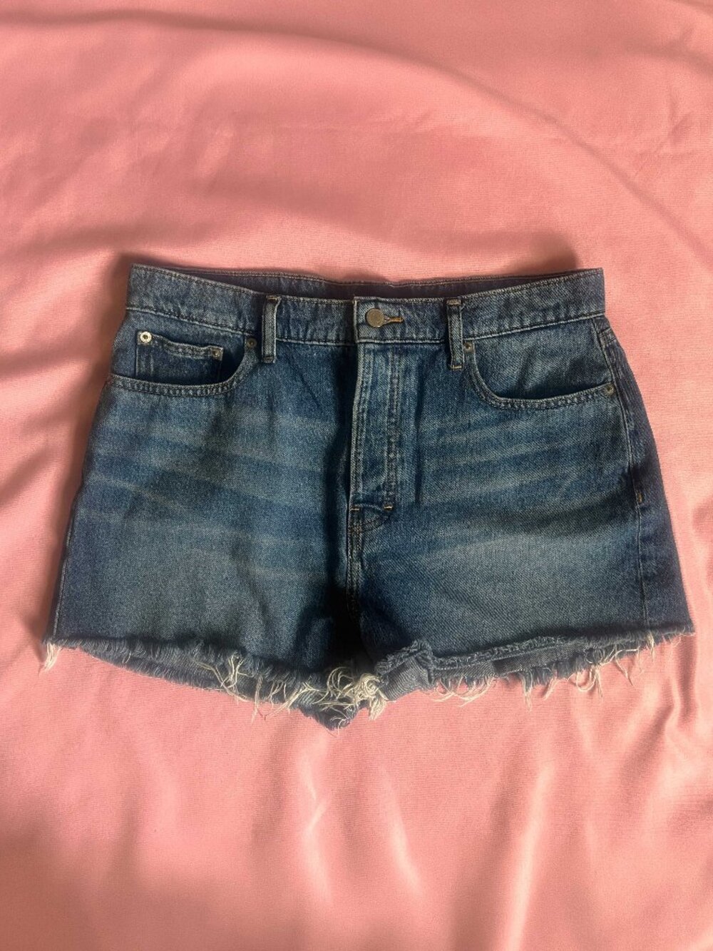 Lucky Brand High Rise Mom Jean Denim Cutoff Shorts